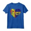 Cuore bandiera spagnola Barbados | Spagna Barbados Flag Roots Maglietta - Design Vintage per Mostrare le Tue Radici Spagnole e Barbadiane