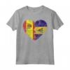 Cuore bandiera spagnola Barbados | Spagna Barbados Flag Roots Maglietta - Design Vintage per Mostrare le Tue Radici Spagnole e Barbadiane