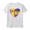 Cuore bandiera spagnola Barbados | Spagna Barbados Flag Roots Maglietta - Design Vintage per Mostrare le Tue Radici Spagnole e Barbadiane