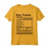 Divertente Etichetta Nutrizionale Ingredienti Gin Tonic Maglietta - Regalo per Amanti del Gin Tonic - Ideale per Feste, Compleanni e Natale
