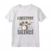 Batterista: I Destroy Silence - Maglietta Regalo Tamburi Batteria - Ideale per Natale e Compleanni