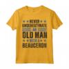 Vecchio con un Beauceron Divertente - T-shirt Retrò per Uomini Anziani - Regalo Natale o Compleanno
