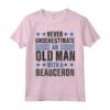 Vecchio con un Beauceron Divertente - T-shirt Retrò per Uomini Anziani - Regalo Natale o Compleanno