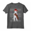 Ugly Christmas Xmas Bedlington Terrier Natale Maglietta - Regalo Divertente per Cani - Cane Santa Claus Hat