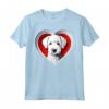 Cuore Carino con Cucciolo Bedlington Terrier - Maglietta per Amanti dei Cani e Proprietari - Ideale per San Valentino
