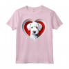 Cuore Carino con Cucciolo Bedlington Terrier - Maglietta per Amanti dei Cani e Proprietari - Ideale per San Valentino