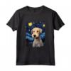 Bedlington Terrier - Dipinto con cane notte stellata Maglietta per Amanti degli Animali - Regalo Divertente per Natale, Ringraziamento, Compleanno