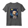 Bedlington Terrier - Dipinto con cane notte stellata Maglietta per Amanti degli Animali - Regalo Divertente per Natale, Ringraziamento, Compleanno