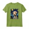 Bedlington Terrier - Dipinto con cane notte stellata Maglietta per Amanti degli Animali - Regalo Divertente per Natale, Ringraziamento, Compleanno