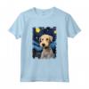 Bedlington Terrier - Dipinto con cane notte stellata Maglietta per Amanti degli Animali - Regalo Divertente per Natale, Ringraziamento, Compleanno