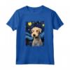 Bedlington Terrier - Dipinto con cane notte stellata Maglietta per Amanti degli Animali - Regalo Divertente per Natale, Ringraziamento, Compleanno
