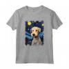 Bedlington Terrier - Dipinto con cane notte stellata Maglietta per Amanti degli Animali - Regalo Divertente per Natale, Ringraziamento, Compleanno