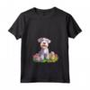 Donna Bedlington Terrier Felice Pasqua Maglietta con Collo a V - Ideale per Uomini, Donne e Bambini - Design Grafico Pasquale per Amanti dei Cani