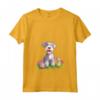 Donna Bedlington Terrier Felice Pasqua Maglietta con Collo a V - Ideale per Uomini, Donne e Bambini - Design Grafico Pasquale per Amanti dei Cani