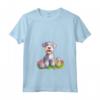 Donna Bedlington Terrier Felice Pasqua Maglietta con Collo a V - Ideale per Uomini, Donne e Bambini - Design Grafico Pasquale per Amanti dei Cani