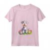 Donna Bedlington Terrier Felice Pasqua Maglietta con Collo a V - Ideale per Uomini, Donne e Bambini - Design Grafico Pasquale per Amanti dei Cani