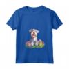 Donna Bedlington Terrier Felice Pasqua Maglietta con Collo a V - Ideale per Uomini, Donne e Bambini - Design Grafico Pasquale per Amanti dei Cani