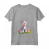 Donna Bedlington Terrier Felice Pasqua Maglietta con Collo a V - Ideale per Uomini, Donne e Bambini - Design Grafico Pasquale per Amanti dei Cani