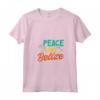 Donna Belize - Maglietta Collo a V con Design Peace Love - Ideale come Souvenir o Regalo per Amanti del Belize