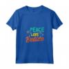Donna Belize - Maglietta Collo a V con Design Peace Love - Ideale come Souvenir o Regalo per Amanti del Belize