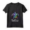 Donna Belize Maglietta con Collo a V - Esplora il Paradiso Tropicale del Belize con Design Spiaggia