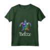 Donna Belize Maglietta con Collo a V - Esplora il Paradiso Tropicale del Belize con Design Spiaggia
