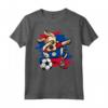 Divertente Dabbing Cane Belize Calcio - Bandiera Sport Maglietta - Funny Soccer Dog T-shirt for Belize Fans and Players