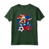 Divertente Dabbing Cane Belize Calcio - Bandiera Sport Maglietta - Funny Soccer Dog T-shirt for Belize Fans and Players