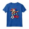 Divertente Dabbing Cane Belize Calcio - Bandiera Sport Maglietta - Funny Soccer Dog T-shirt for Belize Fans and Players