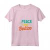 Donna Belize Belize Maglietta con Collo a V - Design Peace Love Belize - Ideale come Souvenir o Regalo