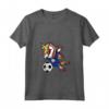 Donna Unicorno Dabbing - Bandiera del Belize Calcio Maglietta con Collo a V - Ideale per i Tifosi della Squadra di Calcio del Belize