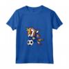 Donna Unicorno Dabbing - Bandiera del Belize Calcio Maglietta con Collo a V - Ideale per i Tifosi della Squadra di Calcio del Belize