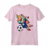 Dabbing Unicorn Unicorno Belize Calcio - Bandiera del Belize Maglietta - Ideale per un Tifoso della Squadra di Calcio del Belize