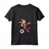 Donna Dabbing Dog Belize Calcio Bandiera - Maglietta con Collo a V per Tifosi - Ideale come Regalo di Compleanno o Natale