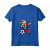 Donna Dabbing Dog Belize Calcio Bandiera - Maglietta con Collo a V per Tifosi - Ideale come Regalo di Compleanno o Natale