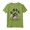 Berger Picard Gifts - Stampa floreale con zampa di cane Maglietta - Ideale per gli amanti del Berger Picard