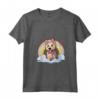 Carino Berger Picard Rainbow Cloud Kawaii Cucciolo di Cane Maglietta con Collo a V - Regalo Divertente per Amanti dei Cani - Felicità tra le Nuvole