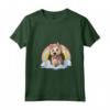 Carino Berger Picard Rainbow Cloud Kawaii Cucciolo di Cane Maglietta con Collo a V - Regalo Divertente per Amanti dei Cani - Felicità tra le Nuvole