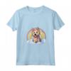Carino Berger Picard Rainbow Cloud Kawaii Cucciolo di Cane Maglietta con Collo a V - Regalo Divertente per Amanti dei Cani - Felicità tra le Nuvole