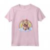 Carino Berger Picard Rainbow Cloud Kawaii Cucciolo di Cane Maglietta con Collo a V - Regalo Divertente per Amanti dei Cani - Felicità tra le Nuvole
