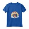 Carino Berger Picard Rainbow Cloud Kawaii Cucciolo di Cane Maglietta con Collo a V - Regalo Divertente per Amanti dei Cani - Felicità tra le Nuvole