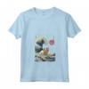 Donna Berger Picard - Kanagawa Wave - Divertente Cane da Surf Maglietta con Collo a V - Regalo per Amanti dei Cani