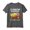 Bandiera del Bhutan Appelle e Je Dois Partir Bhutan Maglietta - T-shirt Calcio Viaggio Drapeau de Bhutan - Idee Regalo per il Viaggio