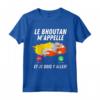 Bandiera del Bhutan Appelle e Je Dois Partir Bhutan Maglietta - T-shirt Calcio Viaggio Drapeau de Bhutan - Idee Regalo per il Viaggio