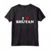 Country Heart Pride - Funny I Love Bhutan Maglietta - Ideale per Viaggi e Amanti della Cultura Bhutanese