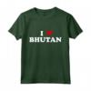 Country Heart Pride - Funny I Love Bhutan Maglietta - Ideale per Viaggi e Amanti della Cultura Bhutanese