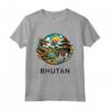Bhutan Drago Asia Meridionale Thimphu - Maglietta Viaggio Buddista con Motivi Unici - Ideale per Regali Spirituali