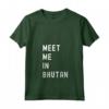 Donna Incontriamoci a Bhutan - Maglietta Vintage Geografica con Collo a V - Ideale per Viaggiatori e Appassionati di Geografia