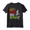MTB Mountain Bike Eat Sleep Bike Repeat Divertente Regalo Maglietta - Ideale per Ciclisti e Amanti delle Bici da Corsa