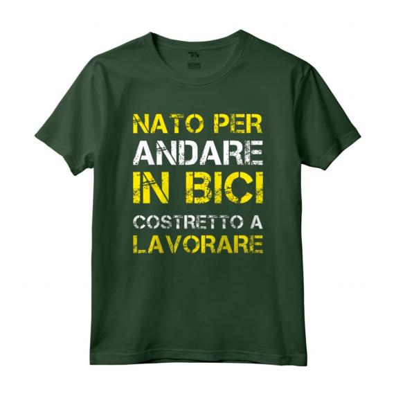 Nato Per Andare In Bici - Maglietta Divertente per Ciclista - Idea Regalo Originale - Marca HapTiger